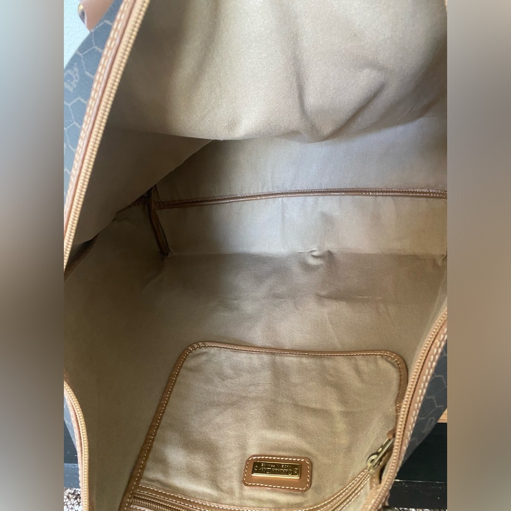 Christian Dior Vintage Honeycomb Weekender Brown Leather Travel Bag - Picture 11 of 17